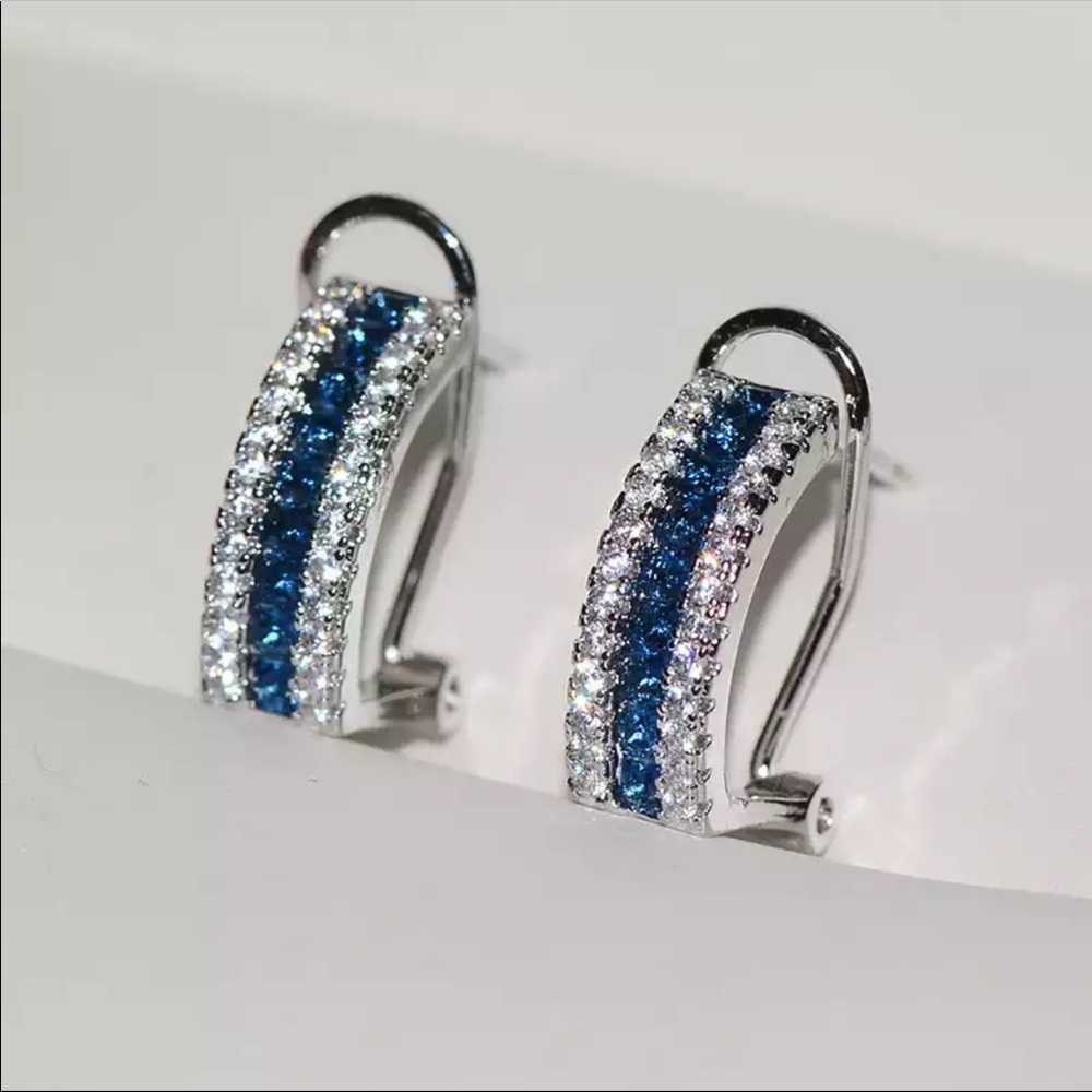 New Elegant Plated Single Row Zircon Earrings